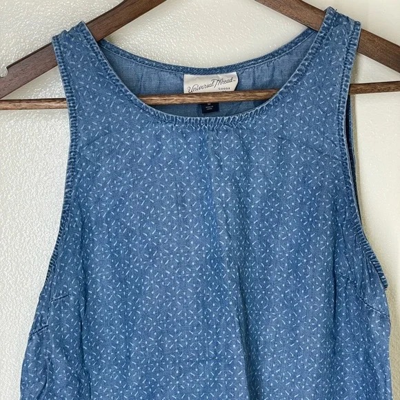 Universal Thread Blue Chambray Print Tank Top - Picture 8 of 10